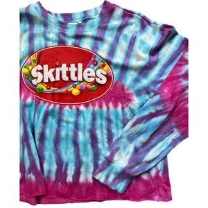 🌞 Oversized tie dyed Skittles sweatshirt